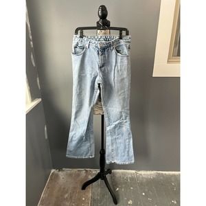 Vintage 10 Speed white washed flare Blue jeans W/ Pockets Made In USA Size 9/10